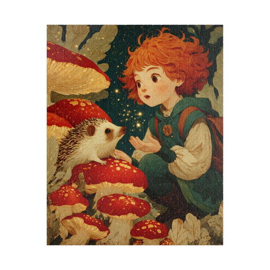 Storybook Meadow Fairy-Tale Puzzle, Whimsical Girl and Hedgehog Jigsaw Game for Family Fun Activity, Gift Idea, Nature Theme Brain Teaser Puzzle The Puzzle Chest