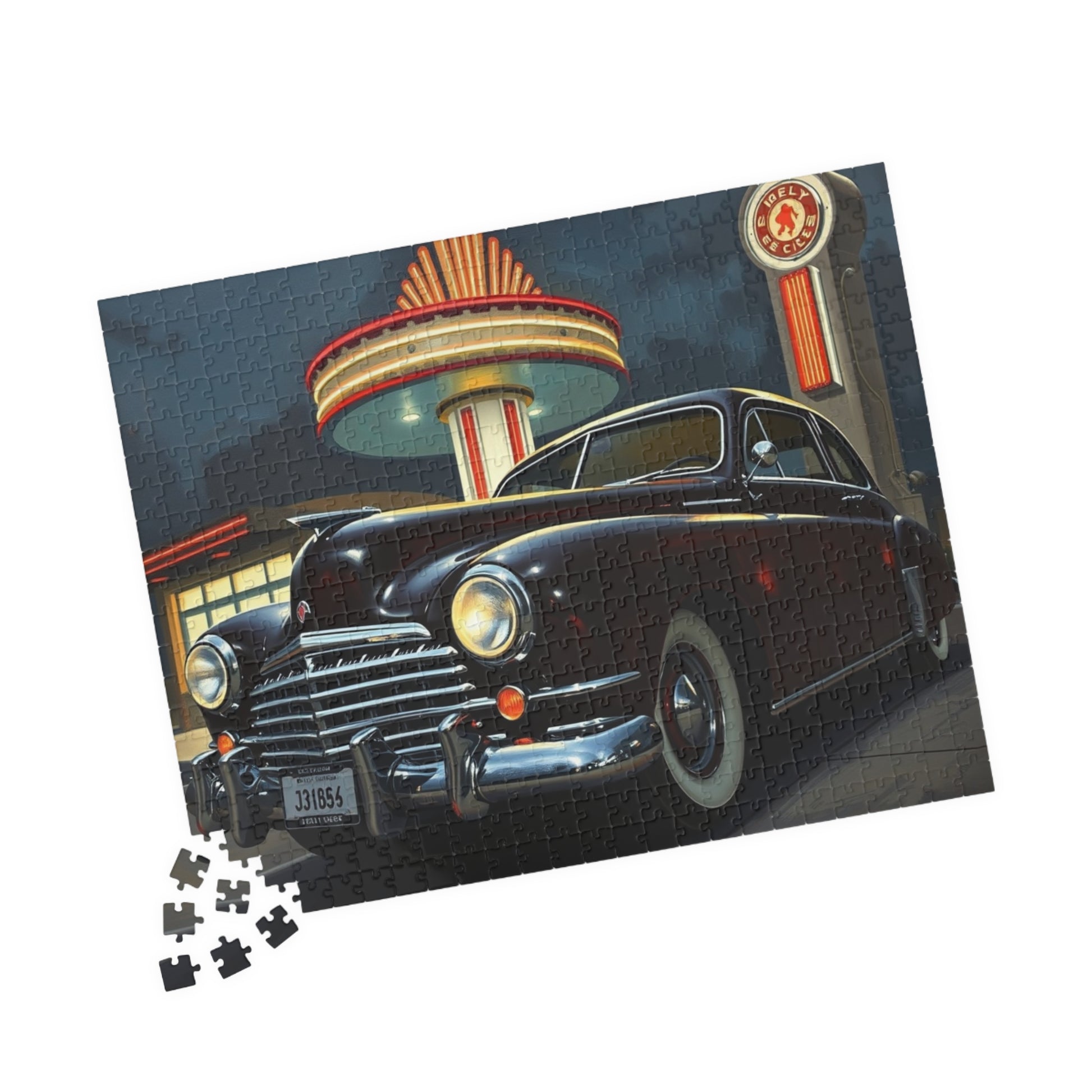 Vintage Car Puzzle - Classic 1948 Tucker 48, Nostalgic Auto Jigsaw Fun Puzzle The Puzzle Chest
