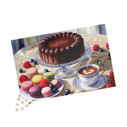 Dessert Puzzle, Chocolate Cake Food Culinary Art, Foodie Jigsaw Game Fun Family Night Entertainment, Kitchen Home Decor, Hobby Puzzle The Puzzle Chest