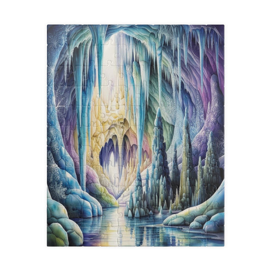 Ice Cave Trippy Puzzle | 110-1014 Piece Fantasy Jigsaw Game for Adult | Challenging Puzzle Perfect for Cozy Night, Family Bonding, and Gifts 110 pcs (Vertical) Puzzle The Puzzle Chest
