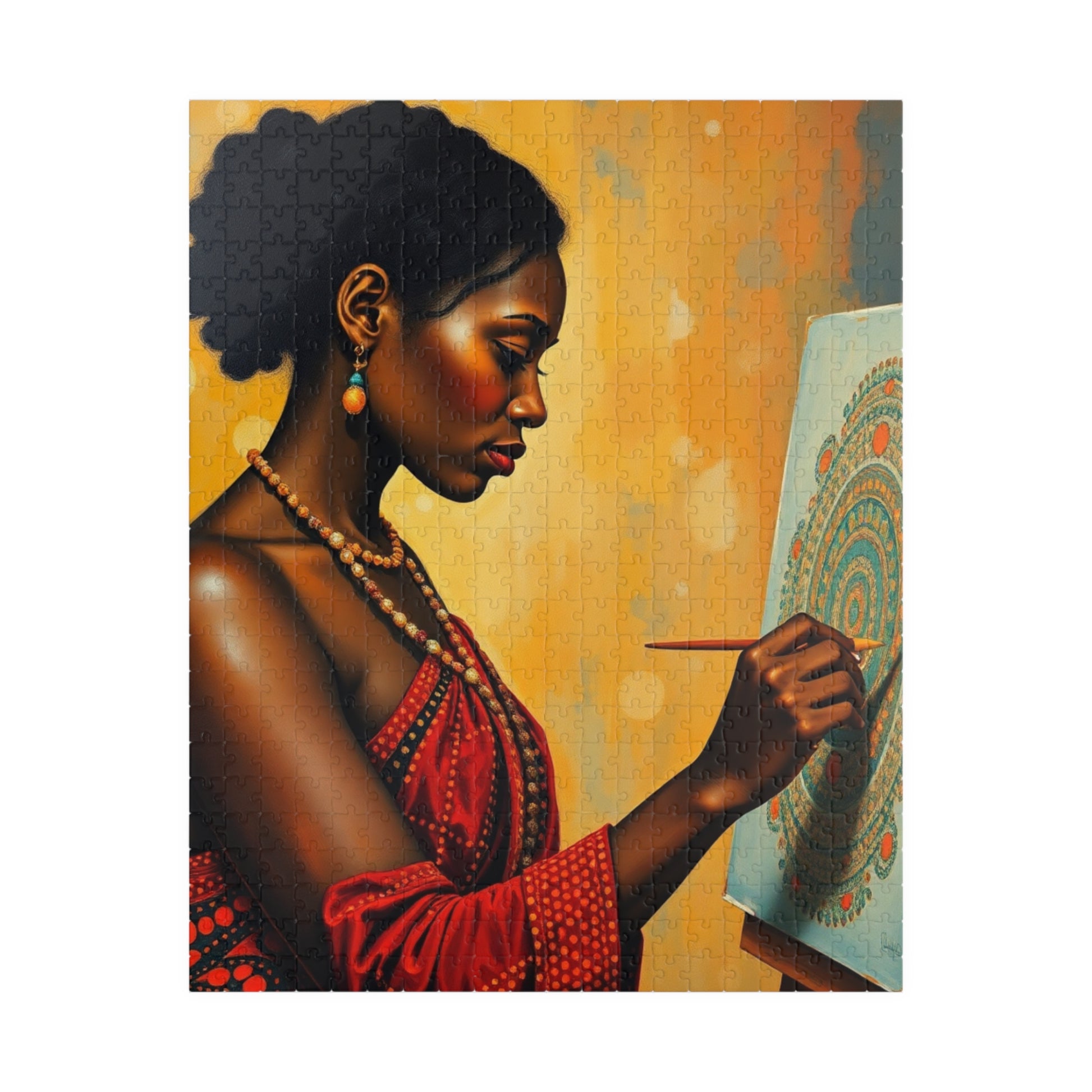 Indigenous Australian Woman Puzzle, Cultural Art Jigsaw Game, Dreamtime Painting Scene in Earthy Tones, Unique Gift for Puzzle Enthusiast 520 pcs (Vertical) Puzzle The Puzzle Chest