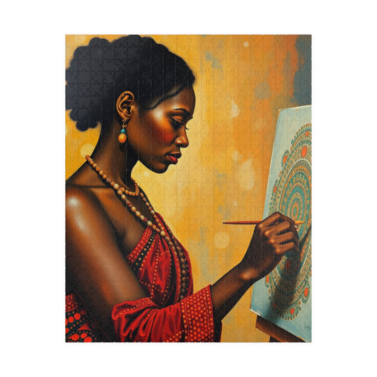 Indigenous Australian Woman Puzzle, Cultural Art Jigsaw Game, Dreamtime Painting Scene in Earthy Tones, Unique Gift for Puzzle Enthusiast 520 pcs (Vertical) Puzzle The Puzzle Chest