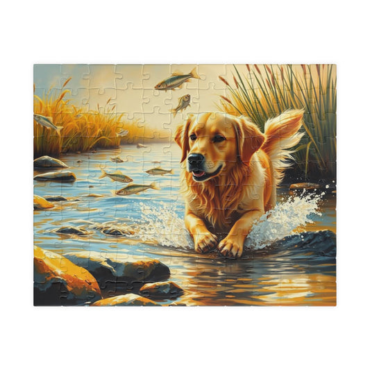 Golden Retriever Jigsaw Puzzle for Adults - Perfect for Dog Lovers, Family Game Nights, Unique Gifts for Friends, Fun Activity Brain Teaser 110 pcs (Horizontal) Puzzle The Puzzle Chest