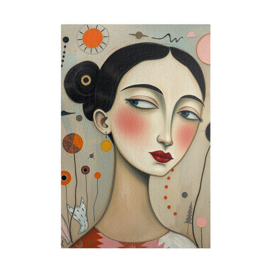 Jigsaw Puzzle, Surreal Woman Portrait in Soft Pastel Colors, 110-1014 Piece Artistic Mindfulness Activity, Home Entertainment, Gift for Her 1014 pcs (Vertical) Puzzle The Puzzle Chest