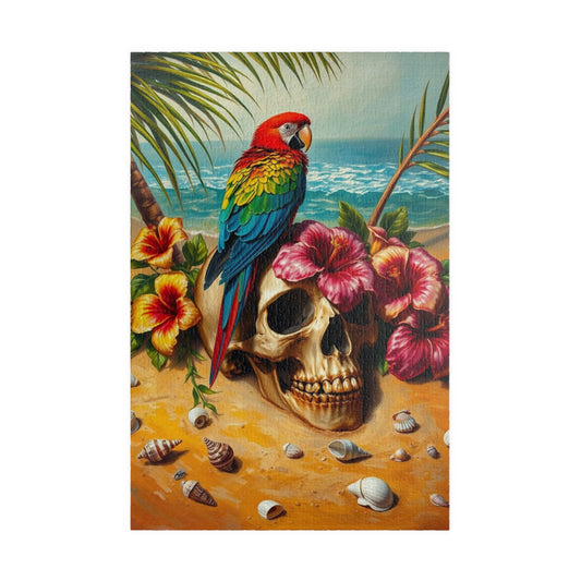 Colorful Parrot Skull Puzzle, Fun Nature Theme Jigsaw Game for Adults, Family Game Night, Beach Lover and Puzzle Enthusiast Holiday Gift 1014 pcs (Vertical) The Puzzle Chest