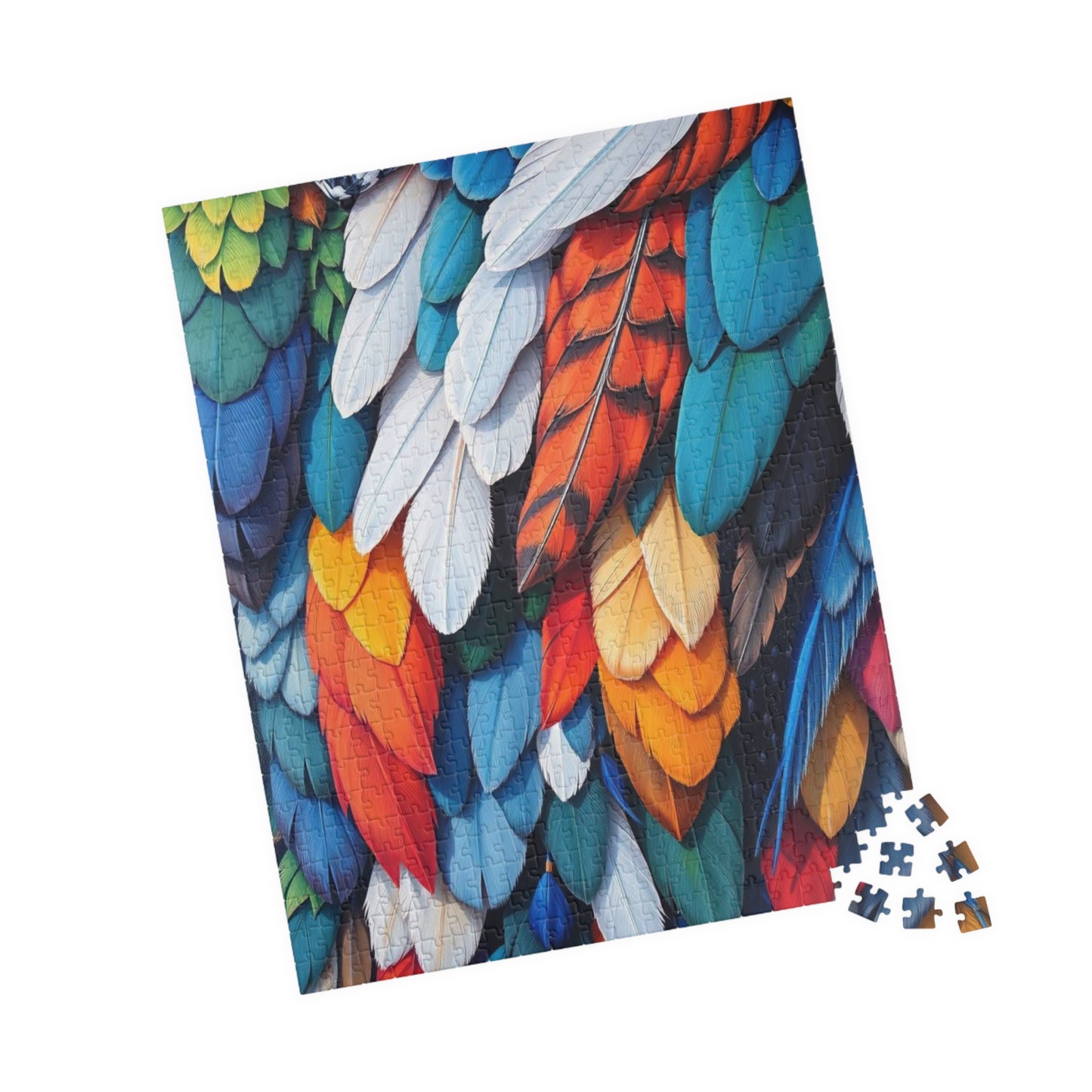 Chaotic Feather Jigsaw Puzzle - Collage Design, Vibrant Nature Art, Holiday Birthday Gift for Bird Lovers, Family Game Nights or Solo Fun Puzzle The Puzzle Chest