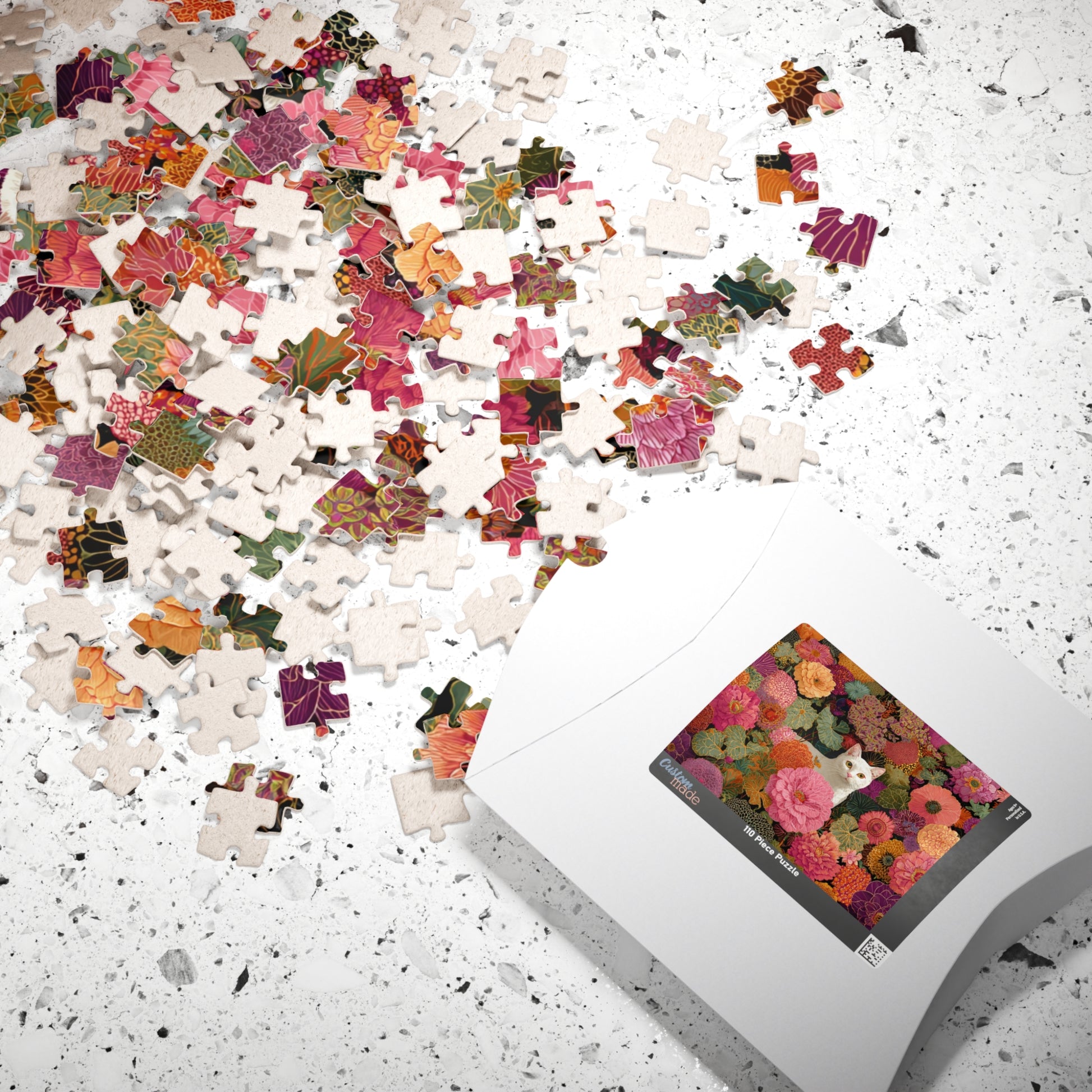 Cat Among the Flowers – Garden Cat Jigsaw Puzzle, Animal Theme Fauvist Flower Art Puzzle Puzzle The Puzzle Chest