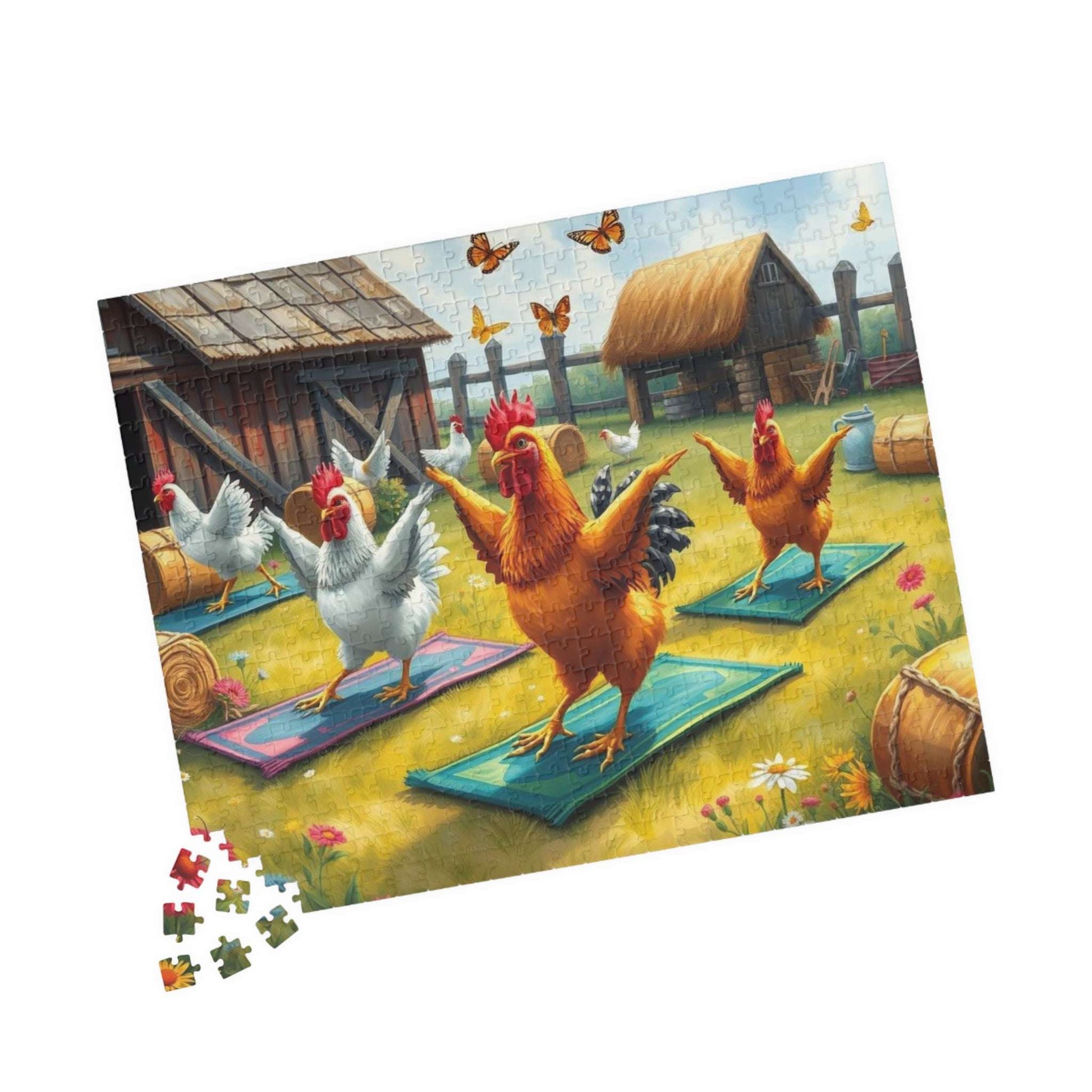 Farmyard Yoga Jigsaw Puzzle - Hilarious Chicken Exercise Class Puzzle The Puzzle Chest