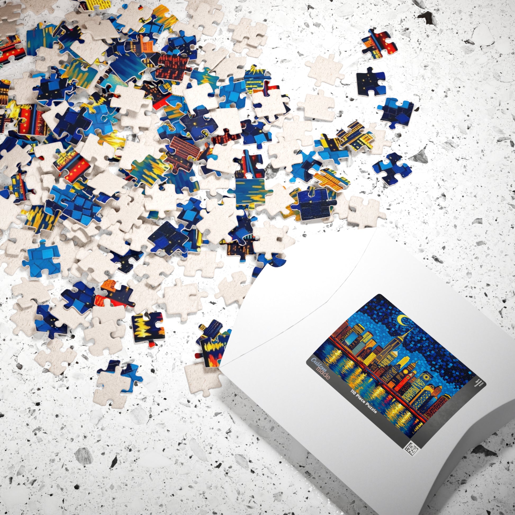 Mosaic Starry Night Skyline Jigsaw Puzzle Puzzle The Puzzle Chest
