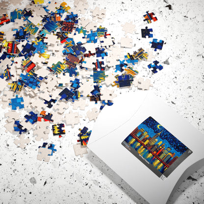 Mosaic Starry Night Skyline Jigsaw Puzzle Puzzle The Puzzle Chest