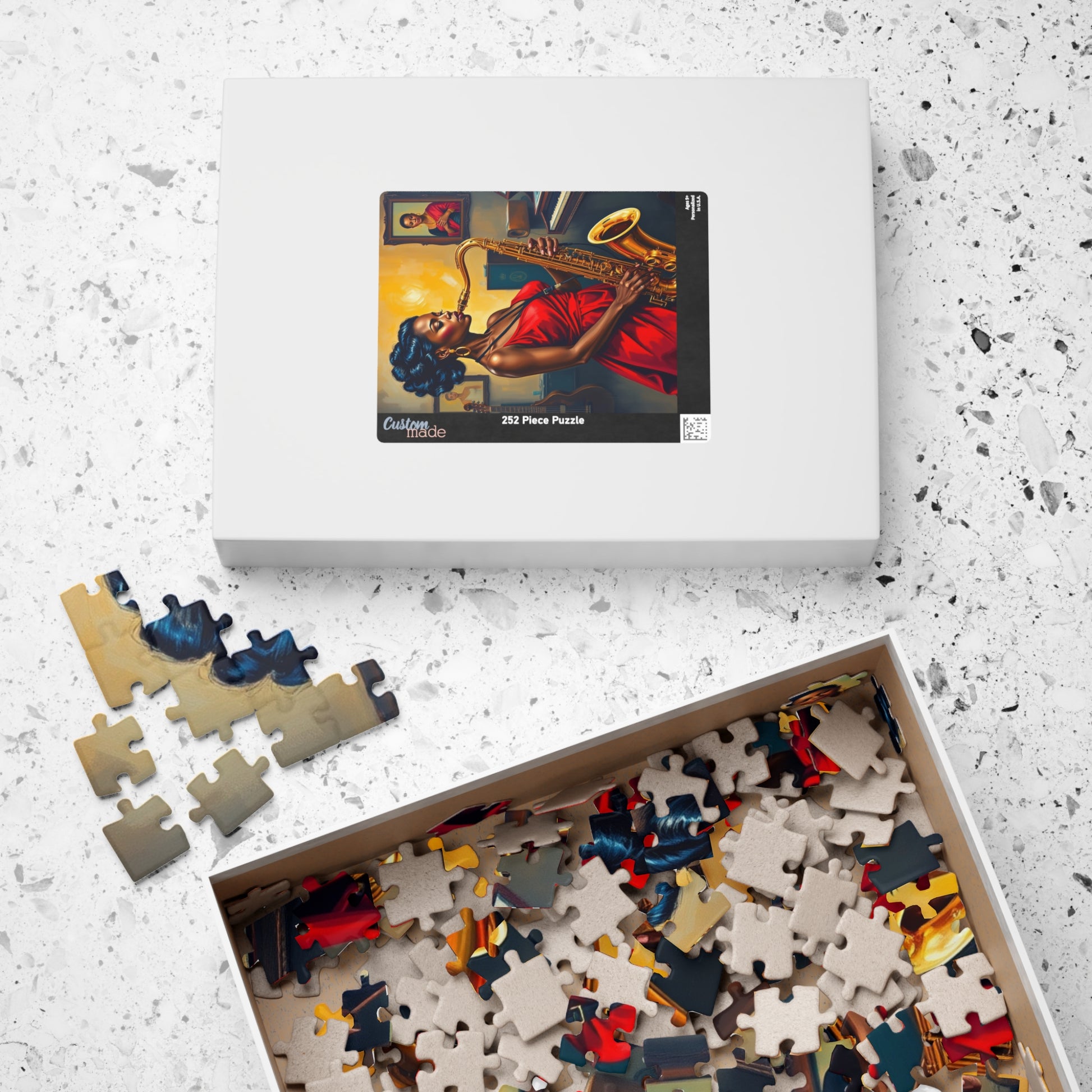 Elegant Jazz Woman Jigsaw Puzzle | 110, 252, 520, 1014-piece African American Woman | Art Lovers Gift, Music Theme Home Activity, Solo Fun Puzzle The Puzzle Chest