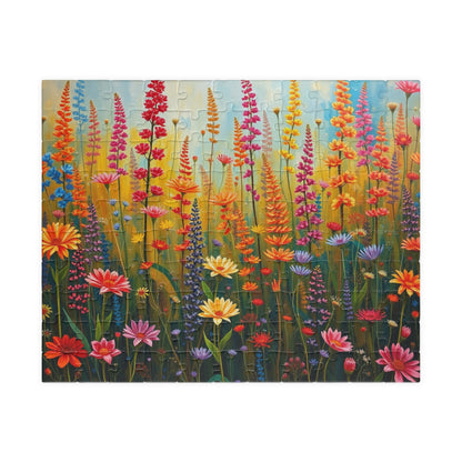 Vibrant Floral Wildflower Jigsaw Puzzle - 110, 252, 520, 1014-piece, Fun for Family Game Night, Gift for Nature Lovers 110 pcs (Horizontal) Puzzle The Puzzle Chest
