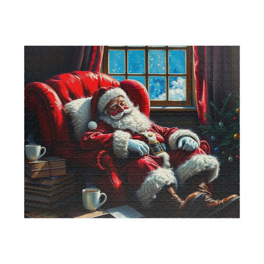 Cozy Santa Jigsaw Puzzle for Adults Holiday Fun, Christmas Themed Puzzle