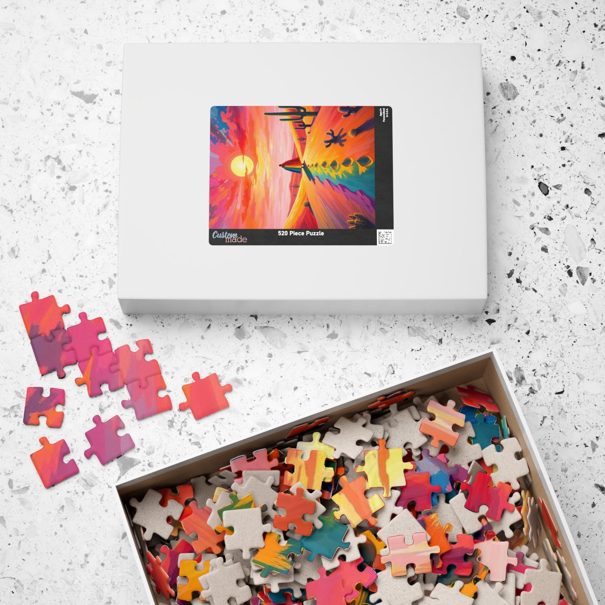 Solitude in Spectrum Jigsaw Puzzle - Surreal Desert Sunset, Colorful LGBTQ Art, Unique Pride Gift for Puzzle Lovers, Home Entertainment Puzzle The Puzzle Chest