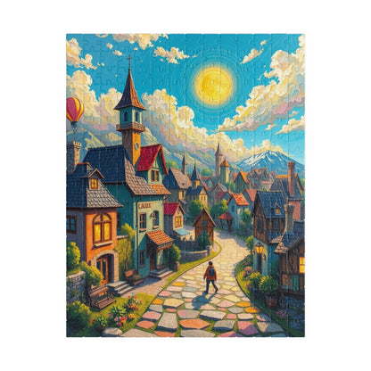 Charming Village Puzzle - 110, 252, 520, 1014 pieces, Scenic Artwork for Family Fun, Gift for Puzzle Lovers and Art Enthusiasts, Home Decor 252 pcs (Vertical) The Puzzle Chest