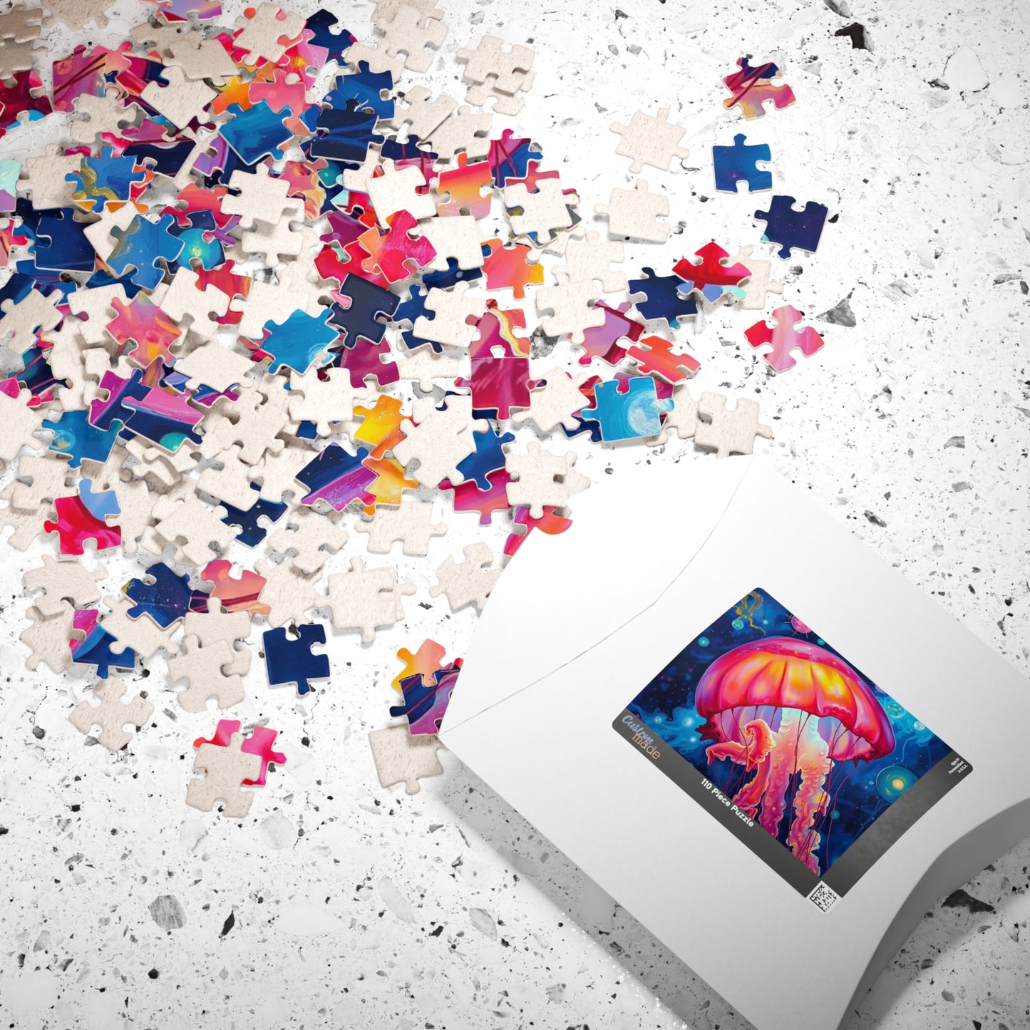 Colorful Jellyfish Jigsaw Puzzle, Vibrant Ocean Artwork, Family Game Night, Friend Gift for Sea Lovers, Fun Activity for Adults Puzzle The Puzzle Chest