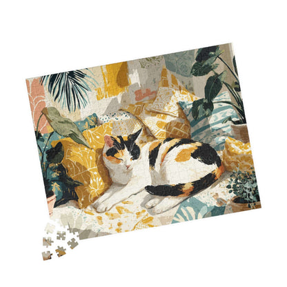 Golden Afternoon Cat – Fauvist Animal Art Puzzle with Sunny Room Scene, Matisse-Inspired Design 520 pcs (Horizontal) Puzzle The Puzzle Chest