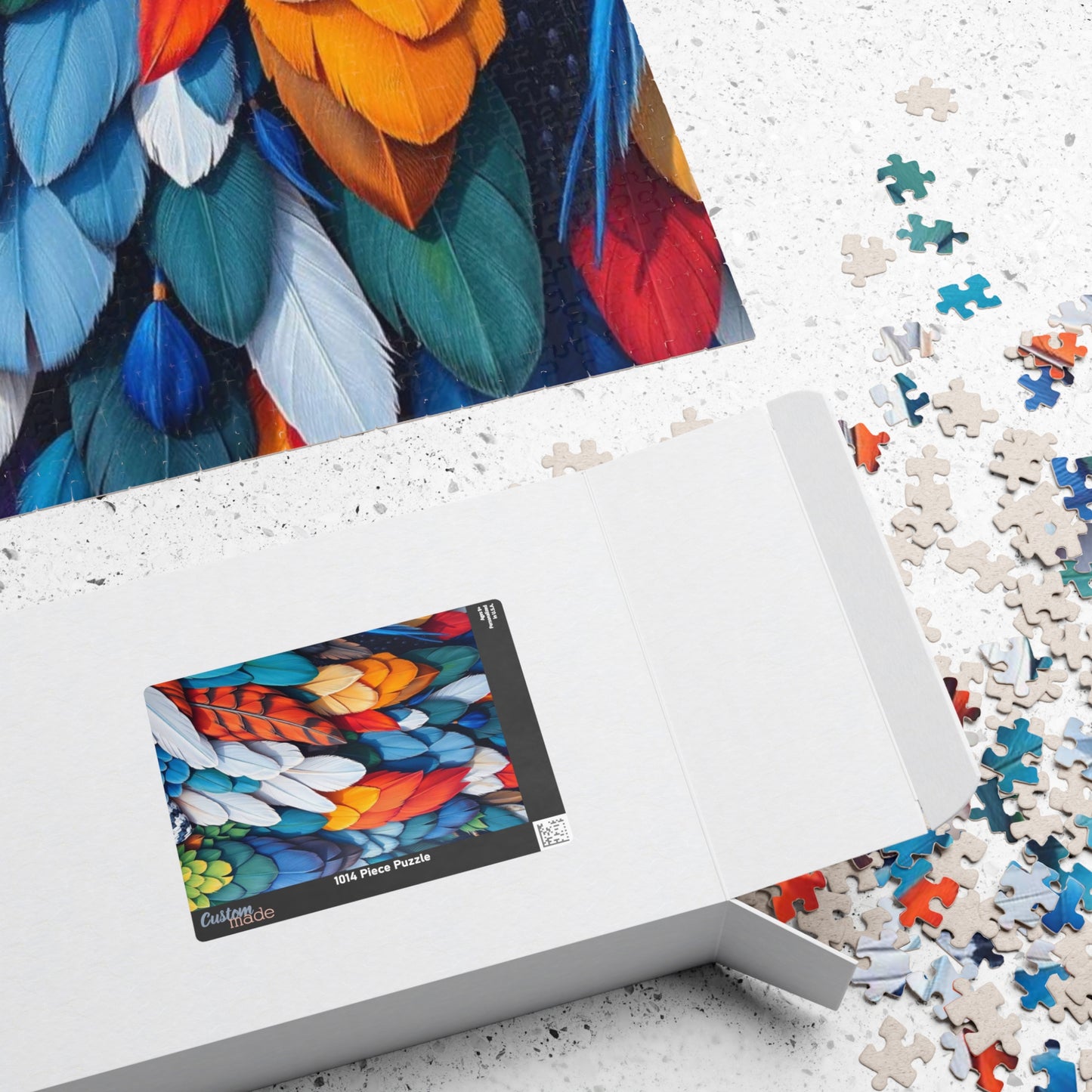 Chaotic Feather Jigsaw Puzzle - Collage Design, Vibrant Nature Art, Holiday Birthday Gift for Bird Lovers, Family Game Nights or Solo Fun Puzzle The Puzzle Chest