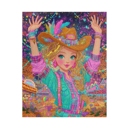 Confetti Skies & Cowgirl Vibes Jigsaw Puzzle, 1980s Neon Cowgirl Game for Family Gatherings, Solo Hobby, Gift for Puzzle Lover Puzzle The Puzzle Chest
