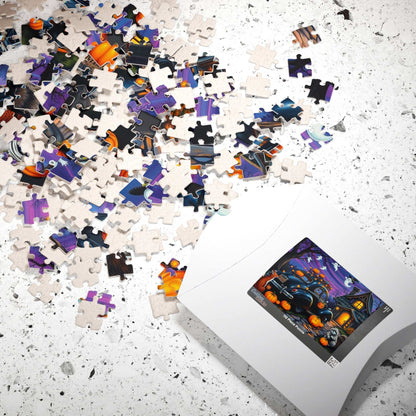 Moonlit Pumpkin Ride Jigsaw Puzzle - Halloween Theme, Spooky Fall Solo or Family Game with Ghosts and Pumpkins, Holiday Gift for Friends Puzzle The Puzzle Chest