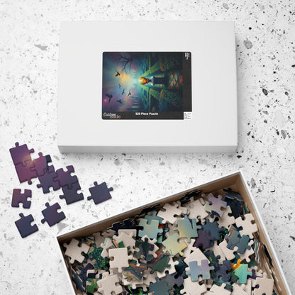 Gothic Garden Maze Puzzle, Mystical Scene with Glowing Orbs Crows and Fog, Magical Dark Art Jigsaw Game, Gift for Gothic-Themed Enthusiast Puzzle The Puzzle Chest