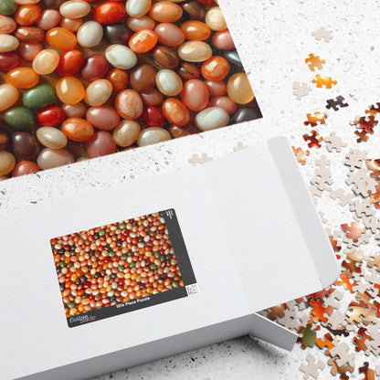 Chaotic Jelly Beans Puzzle, Vibrant Candy-Themed Jigsaw, Earth Tones Food Collage, Family Activity, Quiet Pastime, Foodie Puzzle Lover Puzzle The Puzzle Chest