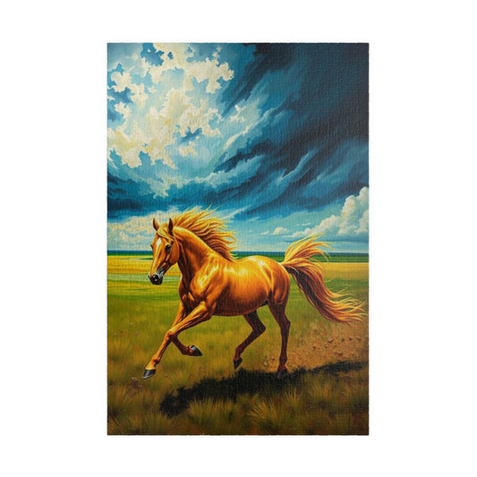 Majestic Running Horse Jigsaw Puzzle, Equestrian Gift for Animal Lover, Family Game Night, Solo Fun Mindfulness Activity, Home Entertainment 1014 pcs (Vertical) Puzzle The Puzzle Chest
