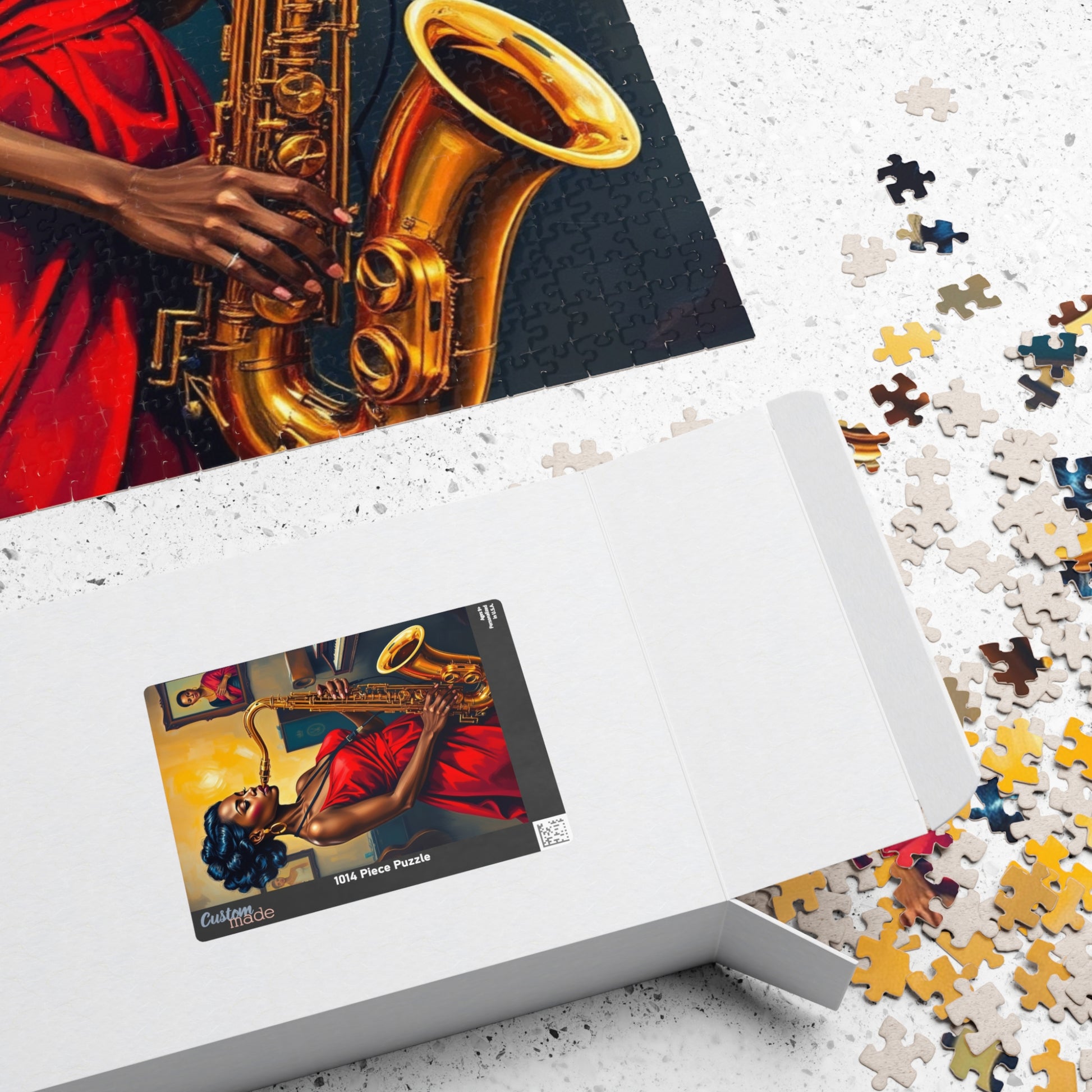 Elegant Jazz Woman Jigsaw Puzzle | 110, 252, 520, 1014-piece African American Woman | Art Lovers Gift, Music Theme Home Activity, Solo Fun Puzzle The Puzzle Chest