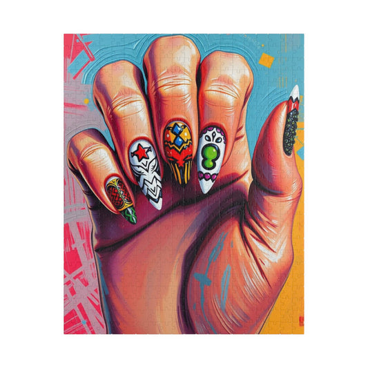 Artistic Nail Design Puzzle, Fun Family Activity, Unique Gift, Nail Art Enthusiasts, Creative Home Decor, 110-1014 Pieces 520 pcs (Vertical) Puzzle The Puzzle Chest