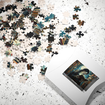 The Poet's Muse Jigsaw Puzzle, Spectral Woman Reading in Library, Gothic Puzzle, Dark Fantasy Puzzle, Mystical Book Lover Gift for Friend Puzzle The Puzzle Chest