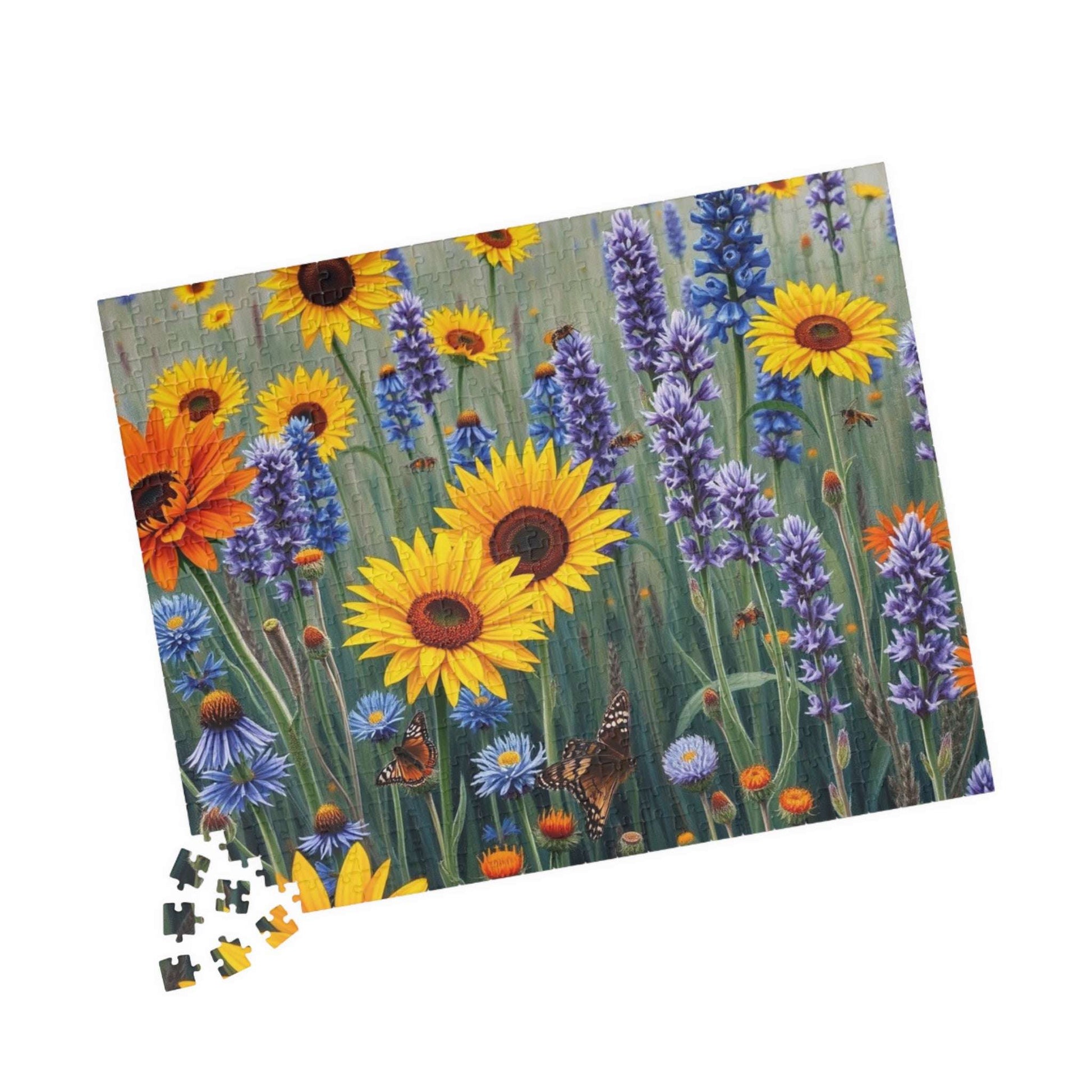 Sunflower and Lavender Puzzle, Floral Jigsaw Game for Adults, Flower Botanical Gift for Nature Lover, Family Activity, Mindful Fun, Relief Puzzle The Puzzle Chest