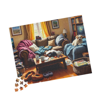 Jigsaw Puzzle for Adults, Messy Cluttered Living Room Scene, Fun Family Activity, Home Decor, Relaxation Gift, Puzzle Challenge, Interactive
