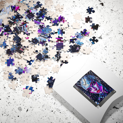 Mosaic Portrait Cybernetic Woman Puzzle, Cyberpunk Female Futuristic Art Jigsaw Game, Puzzle Lover Gift, Brain Teaser, Solo or Family Fun Puzzle The Puzzle Chest