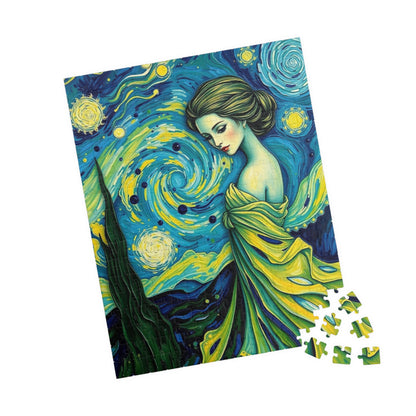 Starry Night Abstract Puzzle - Serene Woman Puzzle The Puzzle Chest