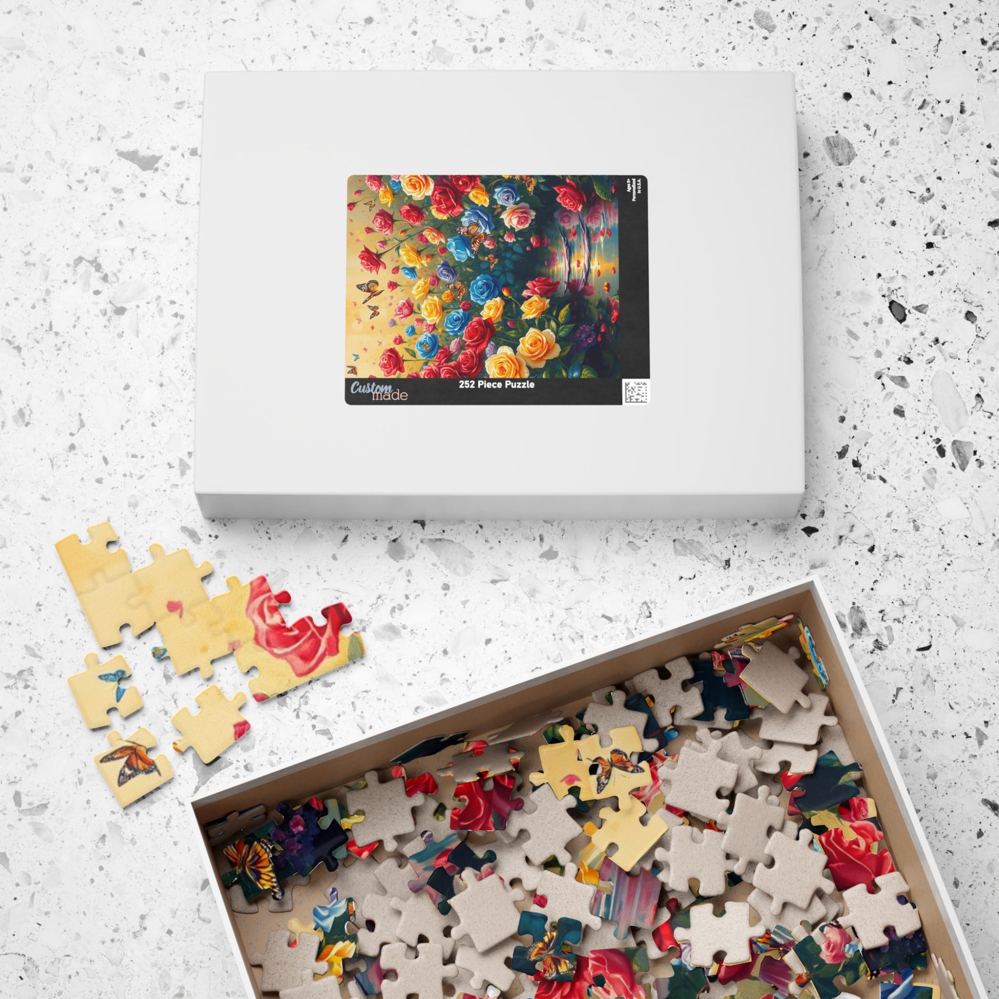 Rose Butterfly Garden Puzzle, Nature-Themed Jigsaw Game, Flower Art Decor, Family Game Night, Birthday Gift for Friends Puzzle The Puzzle Chest