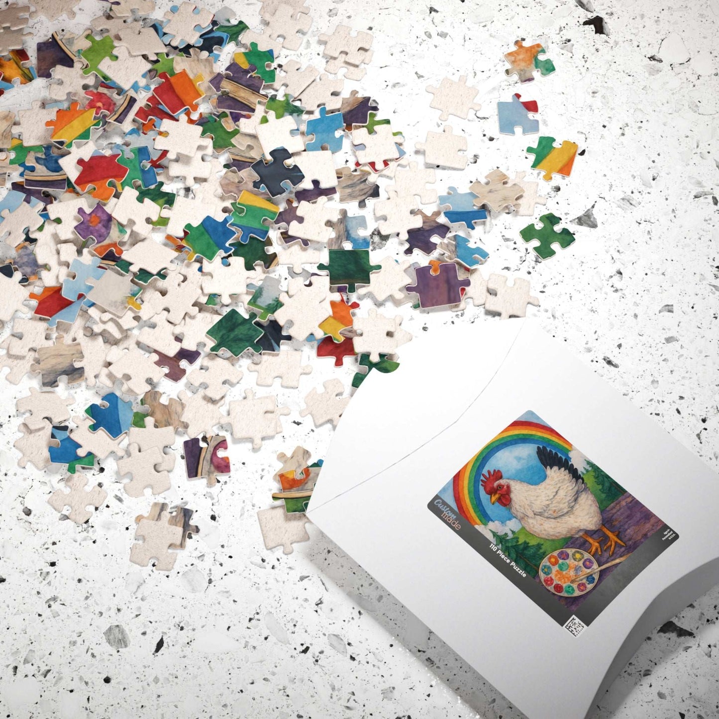 Creative Clucks Jigsaw Puzzle - Rainbow Chicken Artist Puzzle The Puzzle Chest