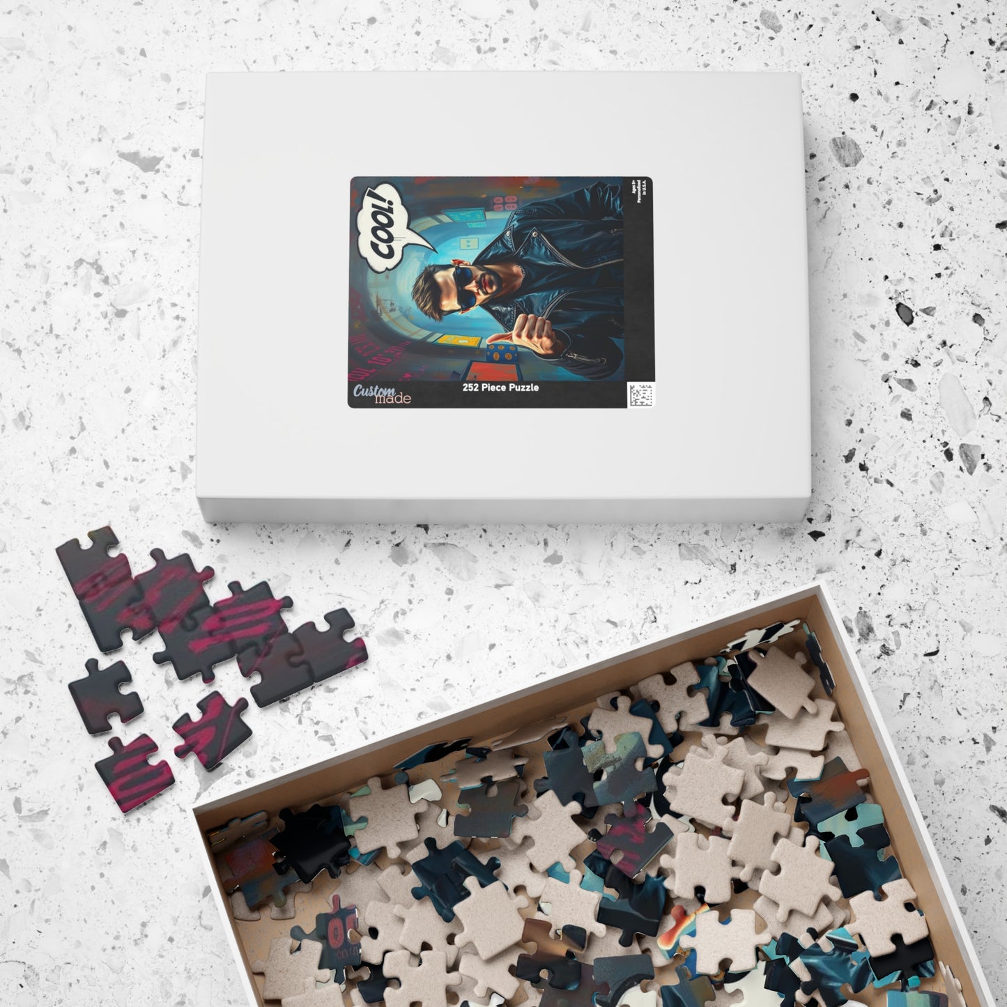 Cool Vibe Puzzle - Pop Art Jigsaw Game, Fun Gift for Friend, Family, Game Night, Unique Nostalgic Birthday/Christmas Present, Vintage Design