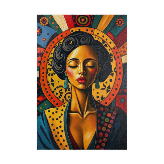 Artistic Black Woman Puzzle, Colorful Meditation Art Jigsaw, Puzzle Gift for Friend, Family Game Nights, Mindfulness Activity 1014 pcs (Vertical) Puzzle The Puzzle Chest