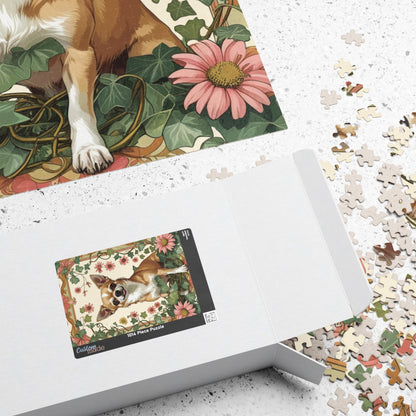 Chihuahua Floral Jigsaw Puzzle, William Morris-inspired 110-1014 Pieces, Fun Playful Intricate Pet Themed Game for Leisure Activity, Hobby
