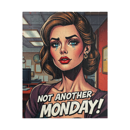 Retro Pop Art Jigsaw Puzzle | Not Another Monday | Fun Gift for Puzzle Lovers, Pop Culture Art, Wall Decor, Stress Relief, Family Activity 110 pcs (Vertical) Puzzle The Puzzle Chest