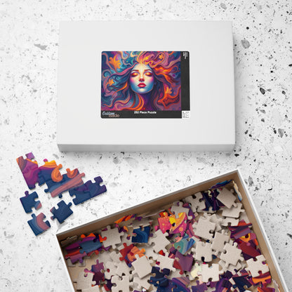 Abstract Face Jigsaw Puzzle (110-1014 Piece), Surreal Portrait of Swirling Colorful Geometric Patterns, Creative Hobby, Best Unique Gift Puzzle The Puzzle Chest