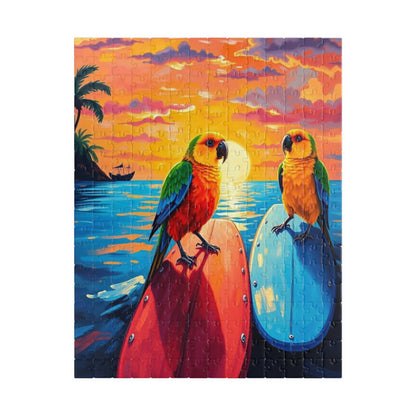 Surfside Flock Jigsaw Puzzle - Tropical Birds on the Waves, Parrots Puzzle, Gift for Animal Puzzle Lover, Family Game Night, Beach Decor 252 pcs (Vertical) Puzzle The Puzzle Chest