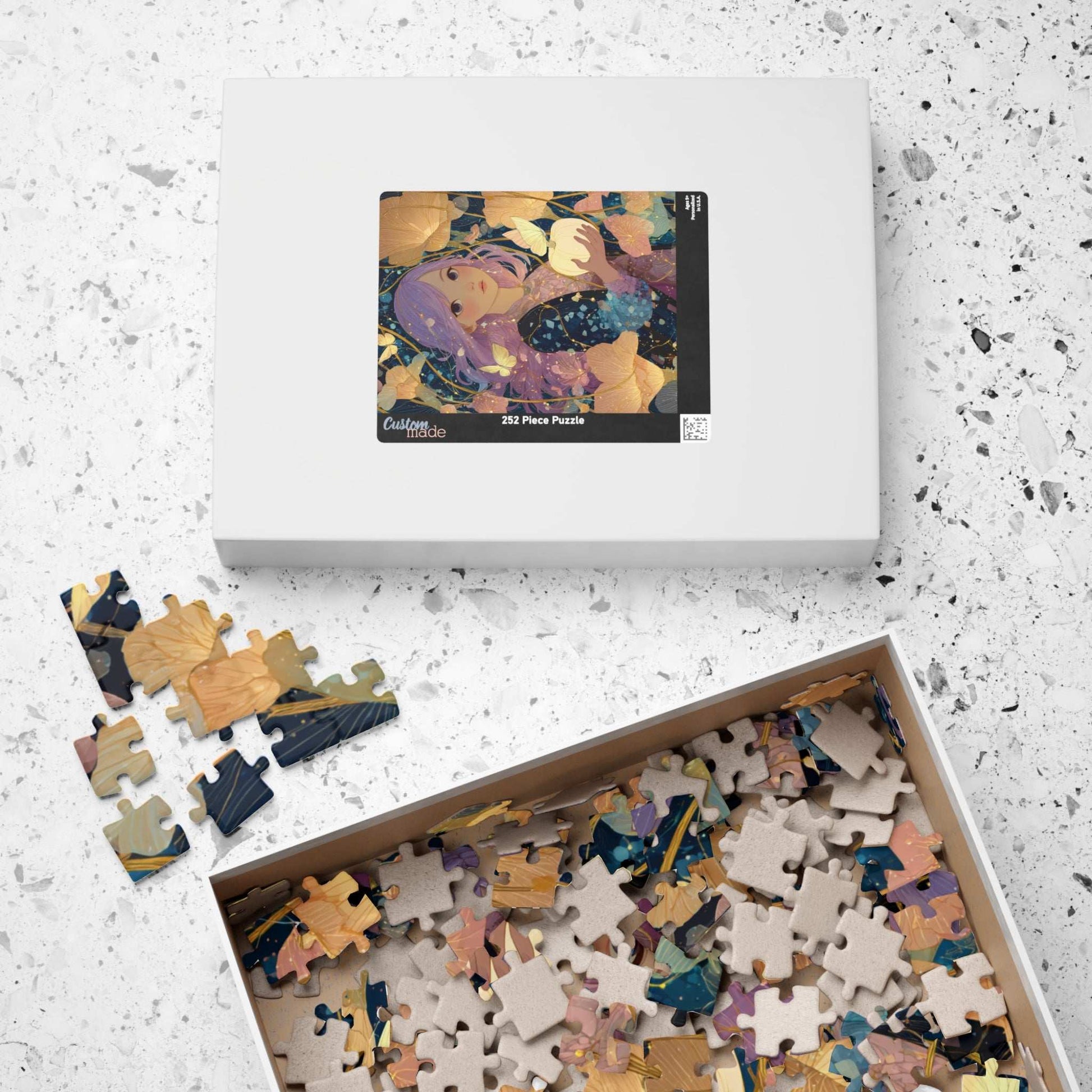 Fairy-Tale Anime Girl Jigsaw Puzzle - Princess with White Pumpkin, Magical Autumn Fantasy Game for Adult Gifts, Family Fun, Brain Teaser Puzzle The Puzzle Chest