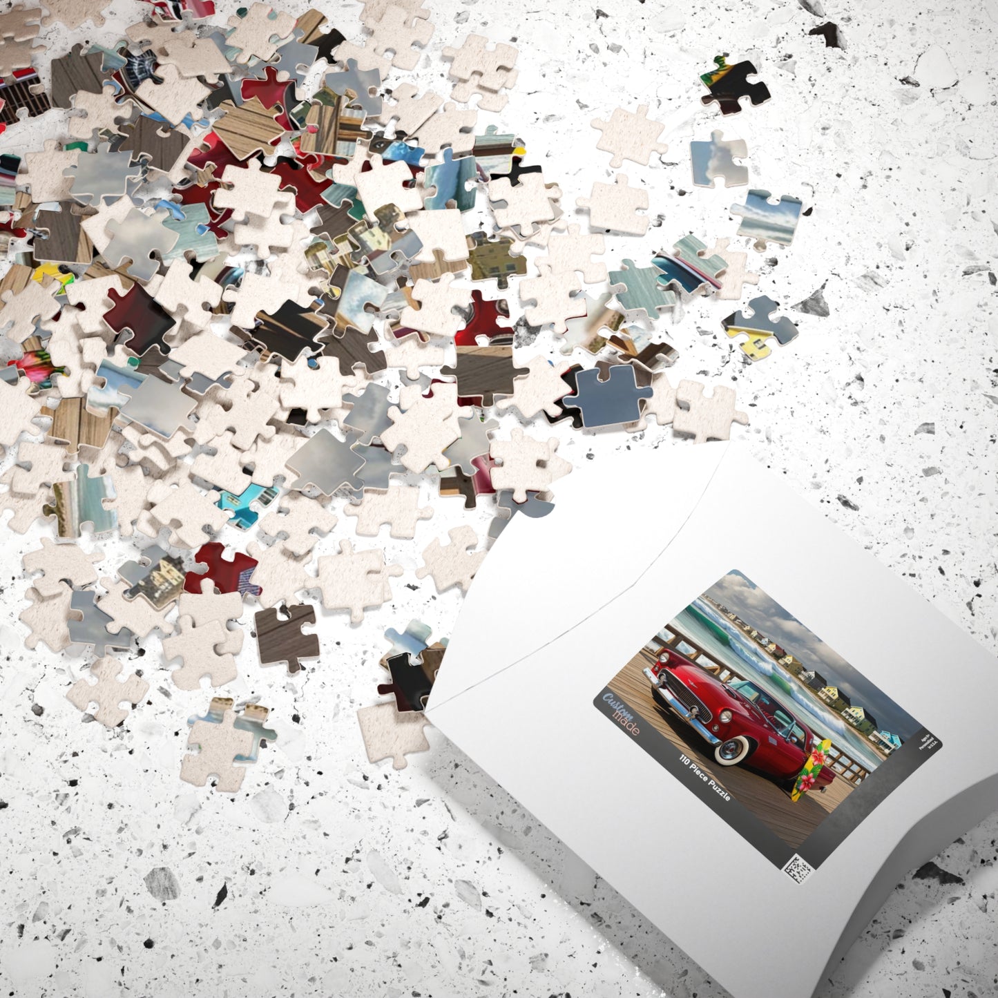 Vintage Car Puzzle, Classic Red 1955 Ford Thunderbird, Perfect Gift for Retro Puzzler Family Activity, Beach Lover, Holiday Fun Brain Teaser Puzzle The Puzzle Chest