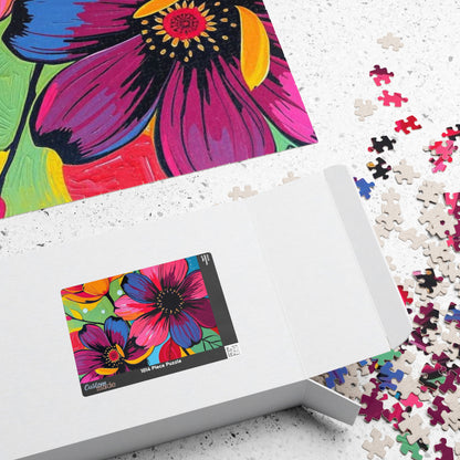 Floral Art Puzzle, Colorful Flower Jigsaw for Relaxation, Gift for Puzzlers, Home Entertainment, Fun Family Activity, Mindful Brain Teaser Puzzle The Puzzle Chest
