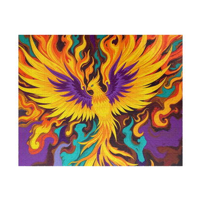 Abstract Phoenix Rising Jigsaw Puzzle (110-1014 Piece), Firebird Engulfed in Vibrant Flames, Puzzle Lover Unique Gift, Fun Brain Teaser 520 pcs (Horizontal) Puzzle The Puzzle Chest