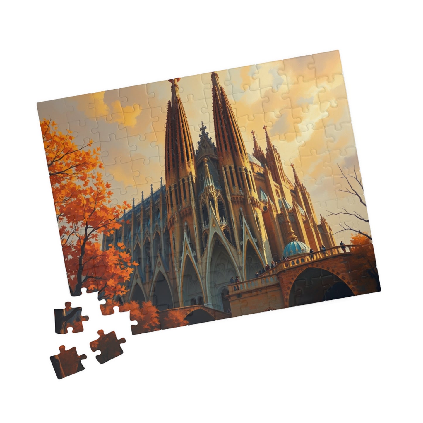 Autunm Sagrada Familia Puzzle, Famous Landmark Iconic Barcelona Church, Travel-inspired Jigsaw, Architecture Lover Gift, Mindful Activity Puzzle The Puzzle Chest