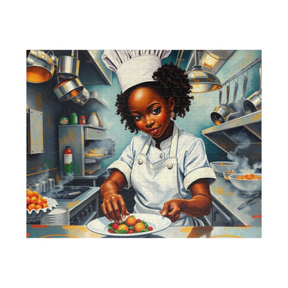 African American Chef Jigsaw Puzzle, Black Woman Cooking, Art Enthusiast Afrocentric Gift, Family Mindfulness Activity, Fun Brain Teaser