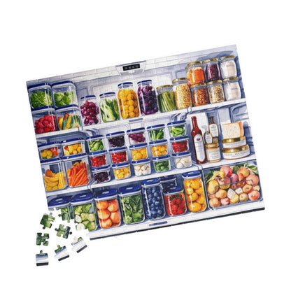 Refrigerator Jigsaw Puzzle, Kitchen Fridge Home Decor Framed Wall Art, Game Night Family Activity, Foodie Enthusiasts Puzzle Lovers Puzzle The Puzzle Chest