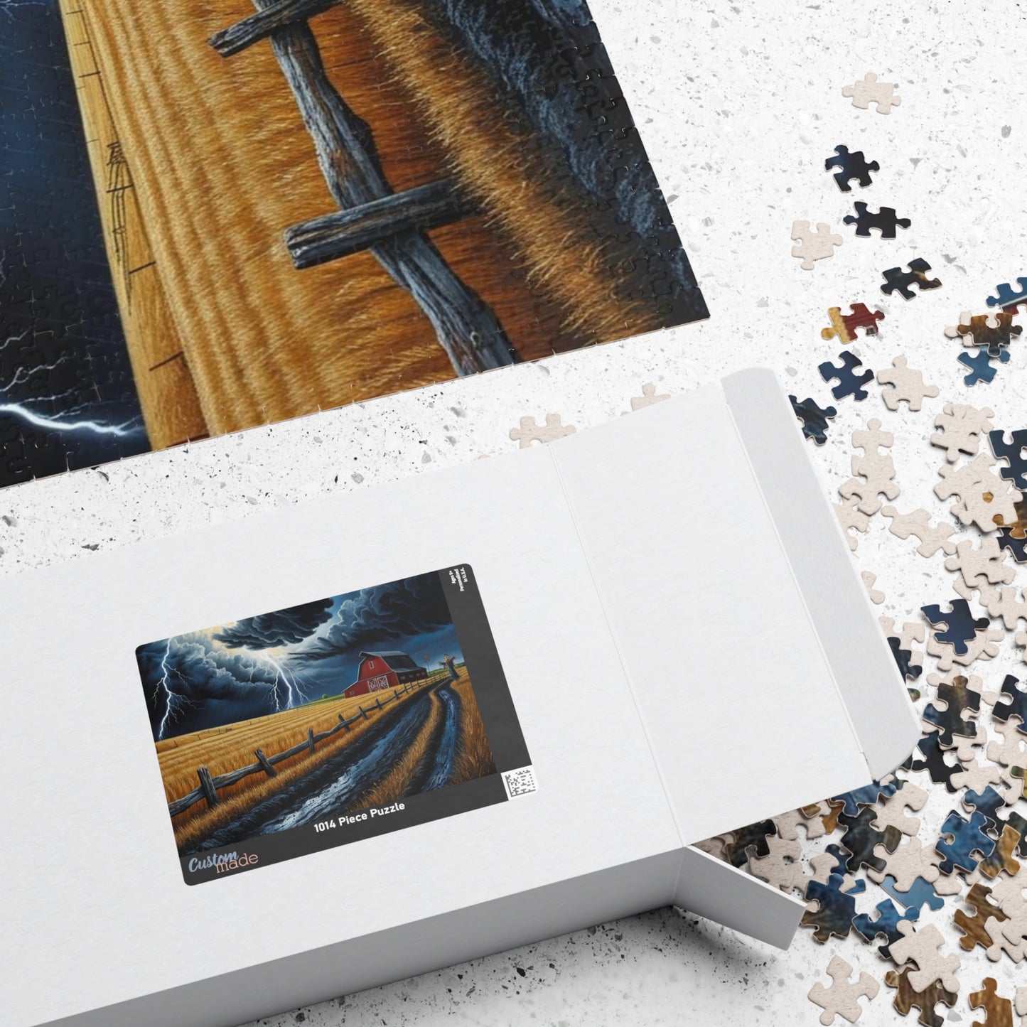 Stormy Barn Scene Puzzle | Relaxing Home Activity, Farmhouse Decor, Family Game Night, Nature Lover Gift, Rainy Day Fun Puzzle The Puzzle Chest